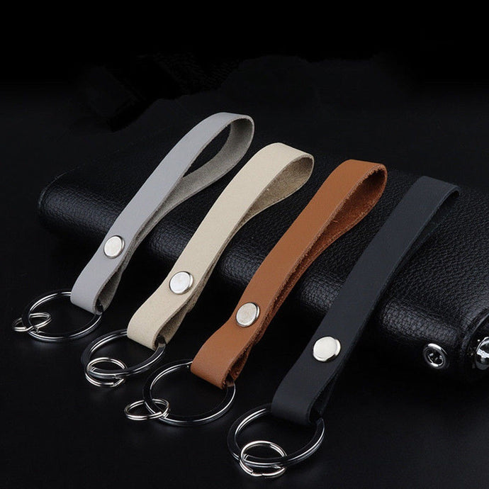 Vintage Simple Leather Car Key Chain Ring Keychain Holder Men Women