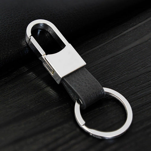 Creative Metal Leather Key Chain Ring Fob Keyfob Car Keyring Keychain Men Gift
